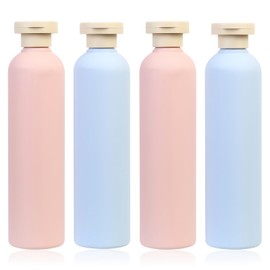 Pack of 4 Travel Bottles for Filling 260 ml, Shampoo Bottles for Filling Travel Squeeze Bottle, Leak-Proof Refillable Travel Container, Travel Size Travel Bottles Set for Shampoo, Lotion, Shower Gel