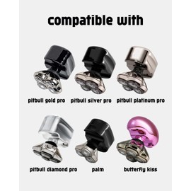 Skull Shaver Replacement Heads Mini for Pitbull Gold PRO, Head Shavers for Bald Men, Efficient & Comfortable, A Must-Have for Travel, 3 Pack Long-Lasting Sharpness Blades, 2 Cleaning Brush
