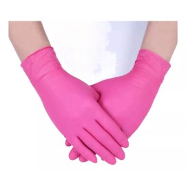 VMerli Guantes Limpieza Desechables De Latex Rosas 100 Piezas