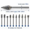 10-Piece Double-Cut Tungsten Carbide Rotary Burr Set for Grinding &