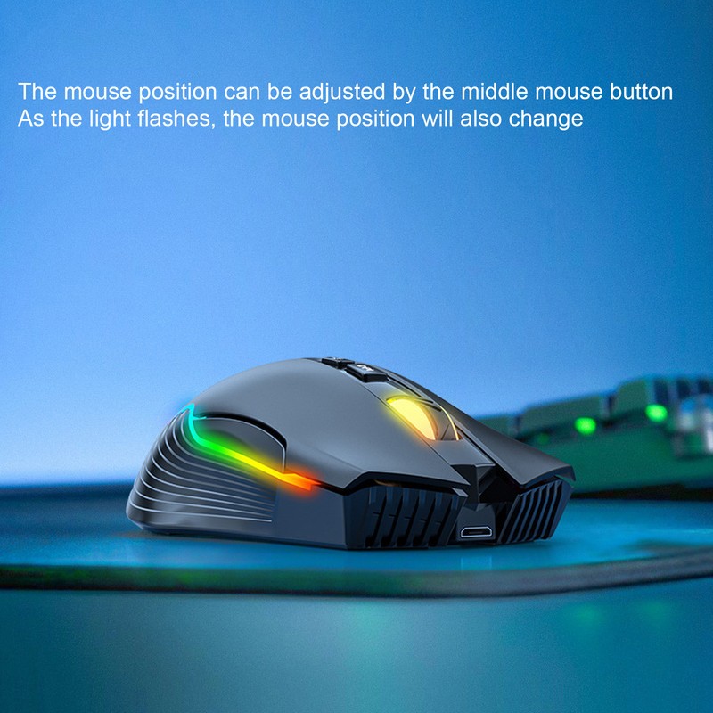 Wireless Mouse 2.4G Rechargeable USB RGB Professional Grade Optical Sensor