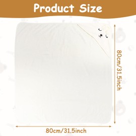 MADGININE Baby Towels Newborn,Hooded Baby Towel,Toddler Towel,Baby Hooded Towel, Hooded Baby Towel Newborn,Super Soft,80 x 80cm,Suitable for Newborns,Baby Boys,Baby Girls,Toddlers (White)