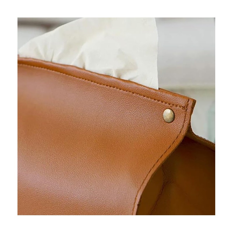 Tissue Box Cover, Refined Modern PU Leather Tissue Box Holder