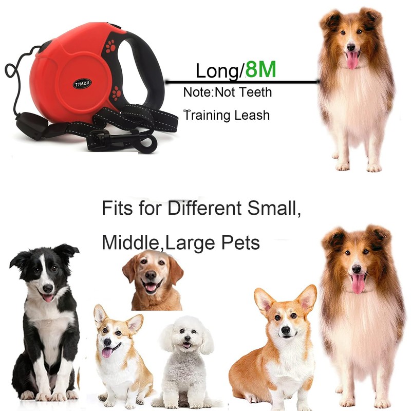 Retractable Dog Leads 26ft Pet Adjustable Leash for Small Medium