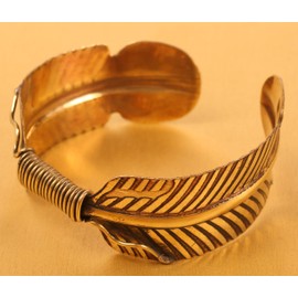 Touchstone NEW Indian Bollywood Brass Base Enchanting Artistic Hand Peeled Petals Awesome Look Light Weight 1 Inch Bracelet In Antique Gold Tone For Women.