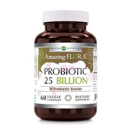 Amazing Nutrition | Probiotic 25 Billion With 10 Probiotics Strains, 60 Caps | Probióticos de 25 Billones con 10 cepas de Probióticos, 60 Cápsulas