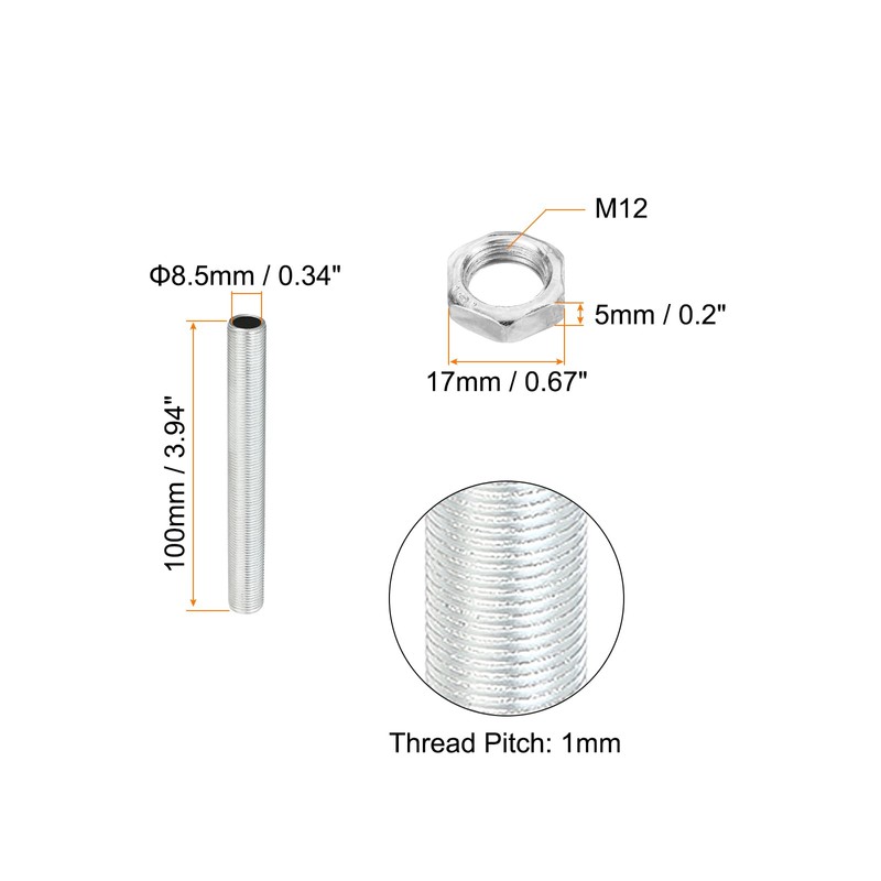 PATIKIL M12 Thread 3.94 Inch Lamp Cable Kit with Lock