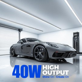 Barrina LED Shop Light 4FT, 40W 5500LM 6500K, Clear Cover Hanging Light Fixture, Linkable Tube Lights, V Shape LED Ceiling Lights for Garage, Warehouse, Workshop, 6 Packs