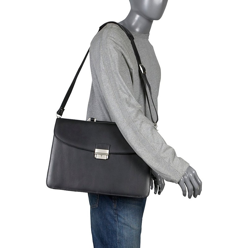 APC Functional Leather Executive Briefcase - Black (#2850-0)