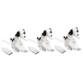 jojofuny 3pcs Charging Cables Funny Dog Type-c Charging Adapter for Smartphones Lightweight Design Fast Charge Compatible Type-
