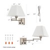 Plug in Wall Light,Swing Arm Wall Sconces with USB Port