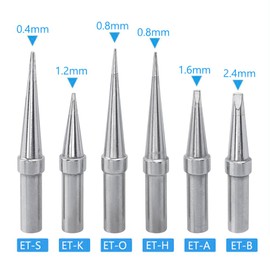 Bestgle 6pcs Soldering Iron Tips Replacement Tip ETA ETB ETH ETK ETO ETS for Weller WESD51 WES51 PES51