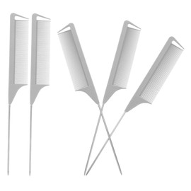 FOMIYES 5pcs Rat Tail Combs Hair Styling Precision Teasing Parting Combs for Barbers for Women Men Lightweight for Easy Styling