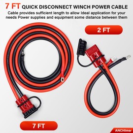 ANCHImsr 7 FT Quick Disconnect Winch Power Cable, 175A Connector Plug with 2AWG Copper Wiring, Forklift Plug Wire Trailer Power Storage Power Harness