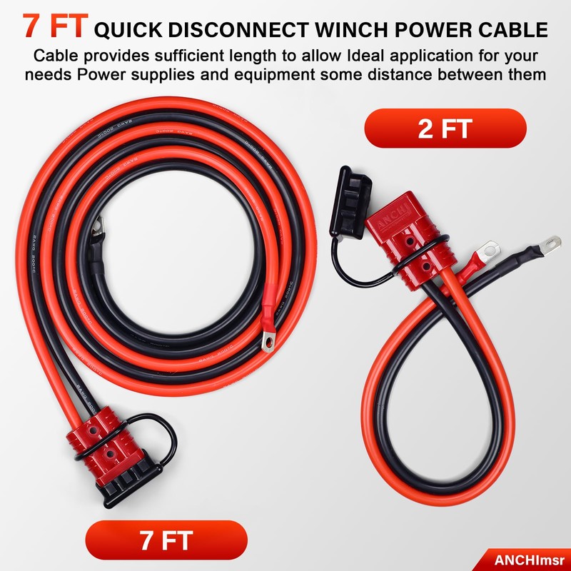 ANCHImsr 7 FT Quick Disconnect Winch Power Cable, 175A Connector