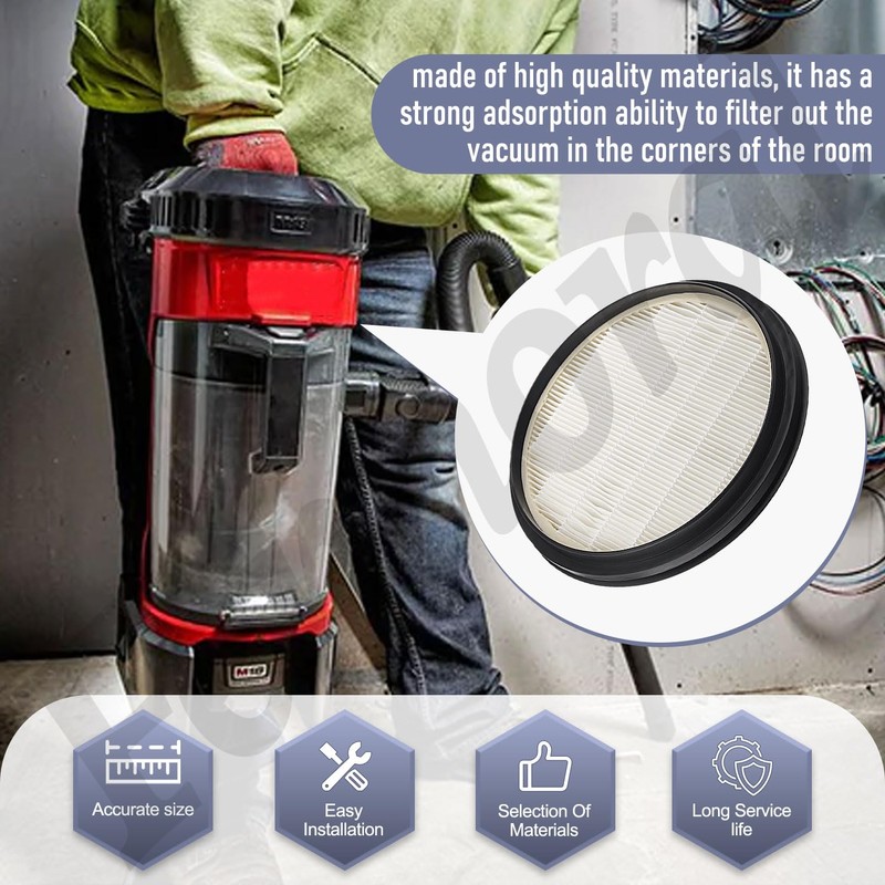 2Pack Replacement Filter 49-90-1963 Compatible with Milwaukee M18 3 In