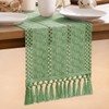 MLMW Boho Sage Green Table Runner 60 inches Short Coffee