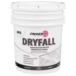 Zinsser 293234 Dryfall Commercial & Industrial Waterborne Coating, 5 Gallon, Flat White