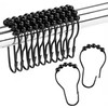 Shower Curtain Roller Rings for Bathroom Curtain Rods – 12-Piece