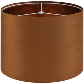 GO&SO 1 PCS Burnt Orange Velvet Drum Lamp Shade,Modern Replacement Lamp Shades 13" Top x 13" Bottom x 10" High(Spider) Medium Fabric Lampshade for Table Lamp,Floor,Bedside -Assembly Require