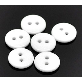 25 x Plain White Round 18mm Resin Sewing Buttons for Knitting, Arts, Crafts and Clothes