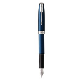 PARKER Sonnet Fountain Pen, Blue Lacquer with Palladium Trim, Fine Nib (1945363)
