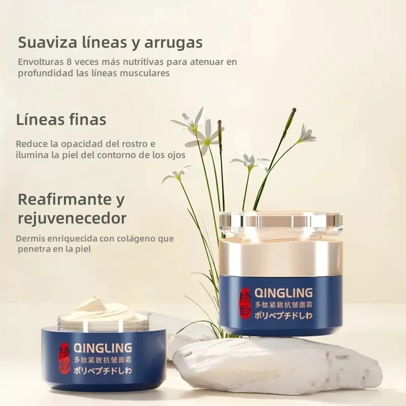 Crema Facial Antienvejecimiento con Retinol, Colágeno y Ácido Hialurónico
