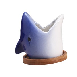 SUPVOX Big Mouth Shark Planter Plant Pots Shark Flower Pot Mini Vases Nursery Pot Indoor Fish Flower Household Plant Container Pots for Plants Small Planter Cactus Succulent Bowl Ceramics