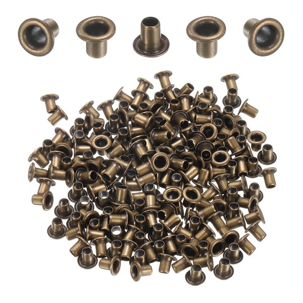 QUARKZMAN Pack of 200 Eyelets 2 mm Inner Diameter Brass