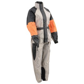 NexGen SH2217 Men's Orange and Silver Oxford Water-Resistant Rain Suit - XX-Large