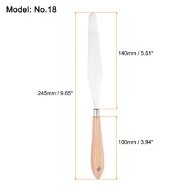 HARFINGTON No.18 Painting Palette Knife Stainless Steel Pointy Spatula Pallet Knife with Beech Wood Handle for Oil Acrylic Paint Canvas Mixing Spreading