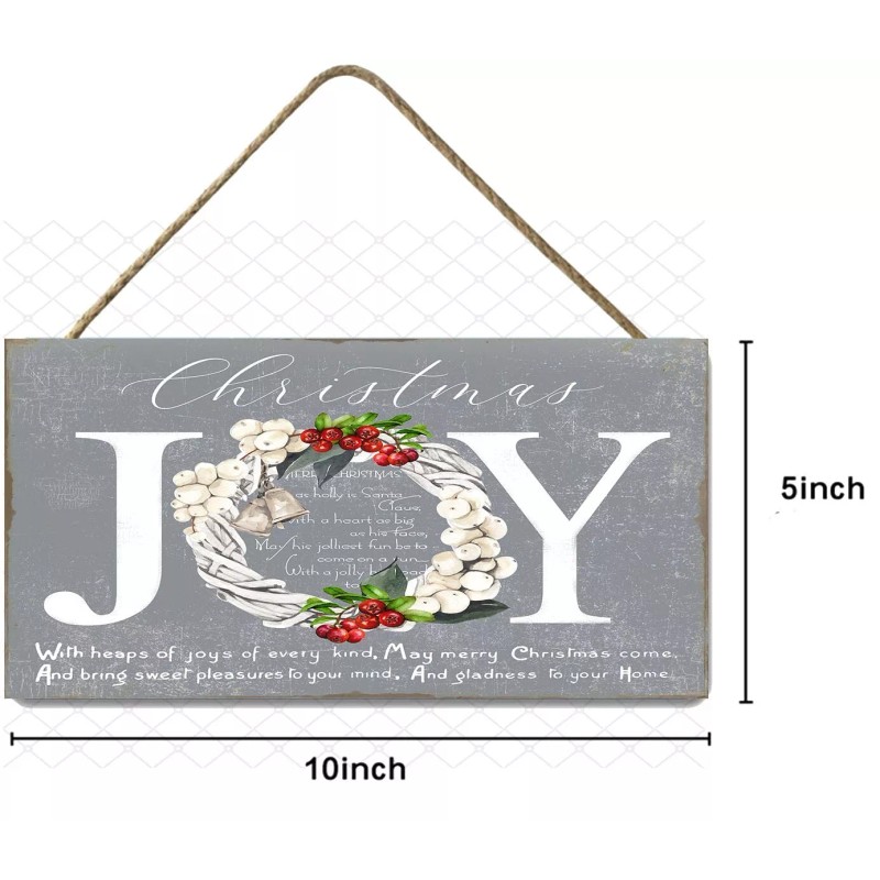 Twisted R Design Gray Christmas Joy Printed Handmade Sign
