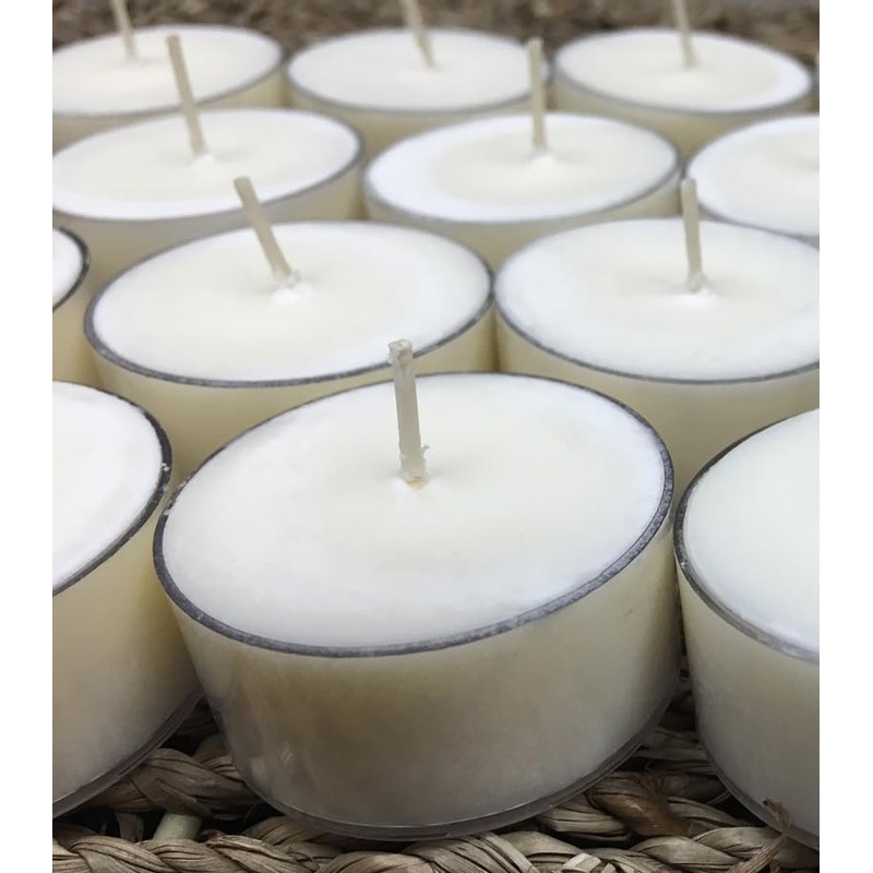Soy Tealight Candles - 25 Unscented - All Natural Color