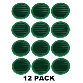 2" Round Green or Tan Plastic Louver Soffit Air Vent Reptile Screen Grille Cover (12, Green)