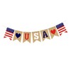 ABOOFAN Dependence Day Celebration USA Flag Burlap Bunting Patriotic Decor