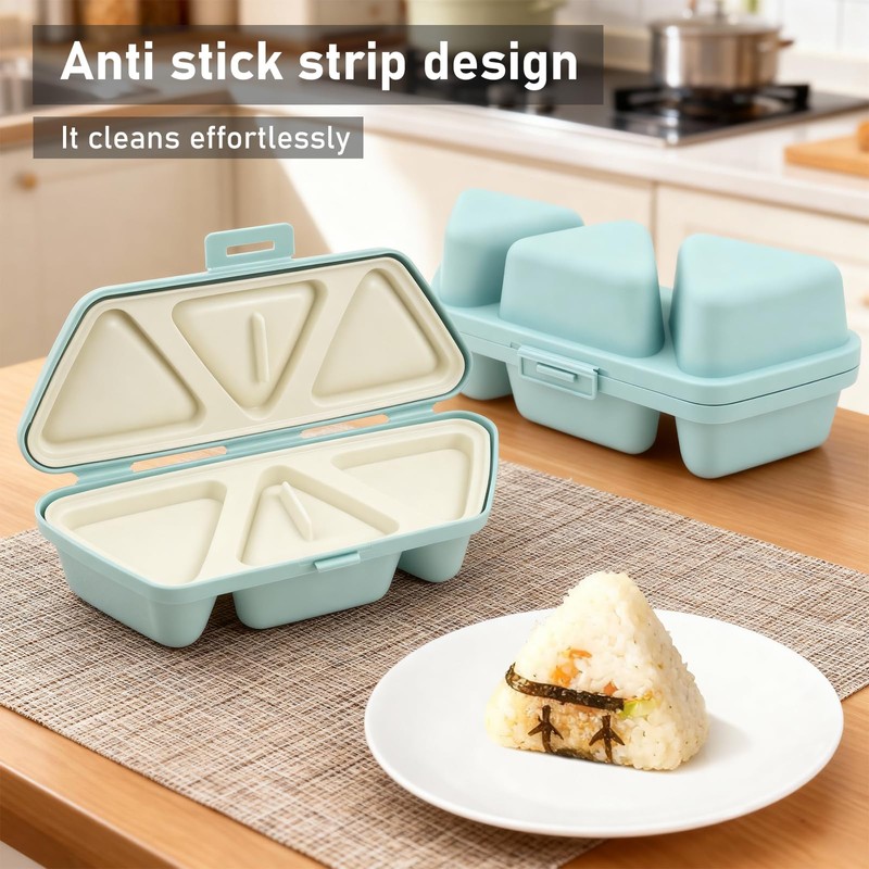 6 in 1 Onigiri Mold Triangle Sushi Mold Non-Stick Rice