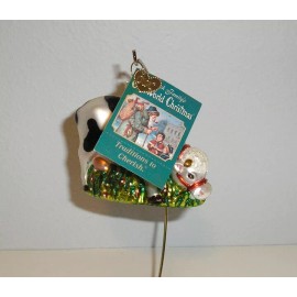 OLD WORLD CHRISTMAS - GRAZING DAIRY COW - BLOWN GLASS ORNAMENT - NEW W/TAG