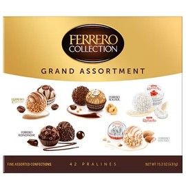 Ferrero Collection Grand Assortment Chocolate, 42 Fine Assorted Count, Net Wt 15.2oz (431gr)