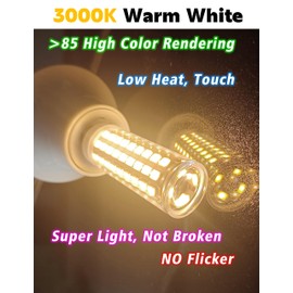 E11 Led Bulb Dimmable, JD E11 75 Watt Candelabra Halogen Equivalent, 7W 750LM 3000K Warm White, T3 T4 Mini Candelabra Base, JDE11 120V bulbs For Ceiling Fans, Chandeliers, Cabinet Lighting, Pack of 3