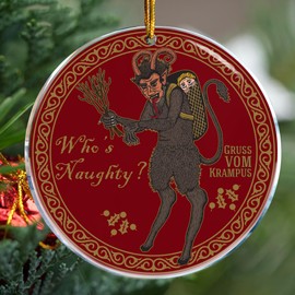 Gruss Vom Krampus Who's Naughty Horror Christmas Ornament - Christmas Ornaments - Christmas Decorations - Christmas Tree Decorations Idea for Women Men Family Coworkers
