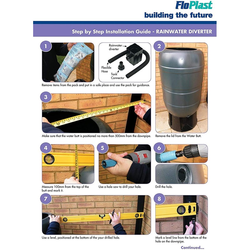 FloPlast RVS1AG Anthracite Grey Rainwater Diverter (Connects to 65MM Square