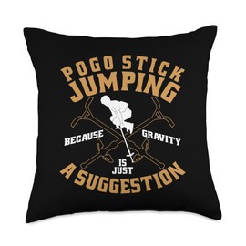 Pogo Stick Champion Bouncing Pogo Stick Jumping Throw Pillow
