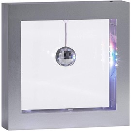 Adesso SL3982-22 Simplee Disco Ball Novelty Multi Color LED Mood Box for Table or Hanging Mount, Gallery Wall Lighting, Battery or USB Powered, ETL Listed, 8 Feet, Silver Frame