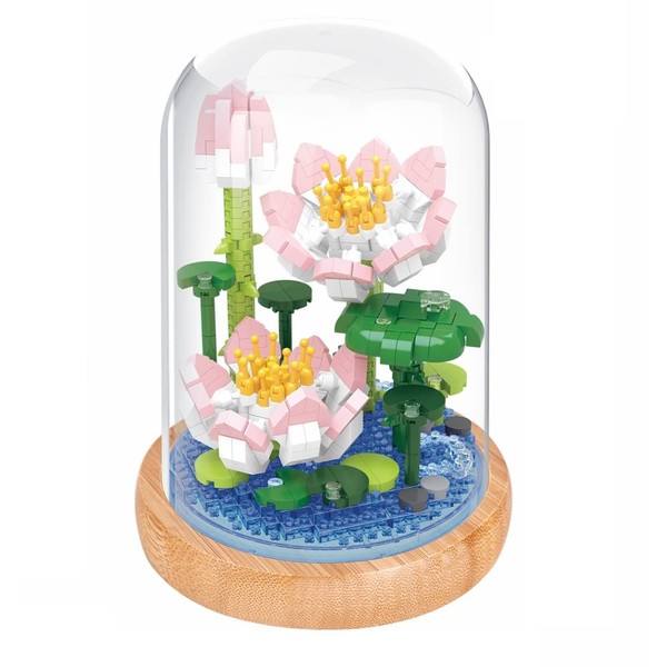Wise Hawk Miniature Flower Building Blocks with Wooden Stand and