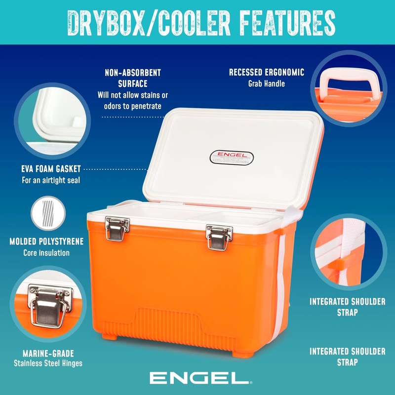 ENGEL UC13 13qt Leak-Proof, Air Tight, Drybox Cooler and Small