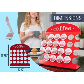 Nat & Jules Coffee Red 12.5 x 11.75 Iron Metal K Cup Pod Holder Kitchen Rack