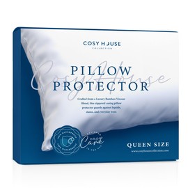 Cosy House Collection Luxury Zippered Pillow Protector - Master Bedroom Essentials - 100% Waterproof - Rayon Derived from Bamboo - Ultimate Noiseless Comfort & Cooling - Set of 2 (Queen)