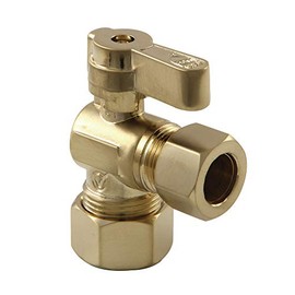 Kingston Brass KF5440BB 5/8-Inch X 1/2-Inch OD Comp Angle Stop Valve, Brushed Brass