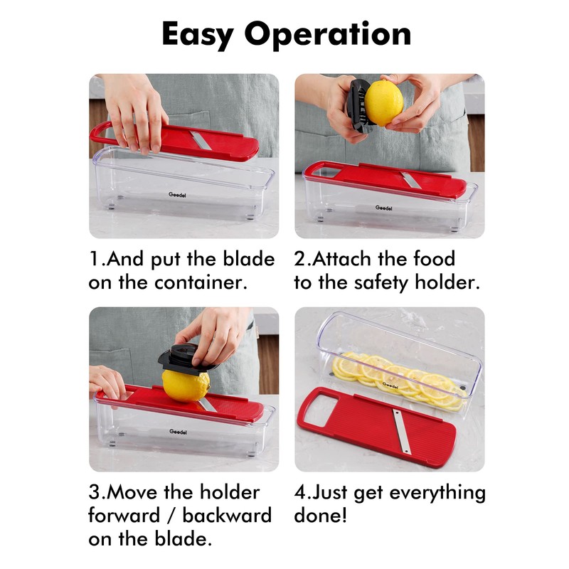 Geedel Professional Mandoline Slicer for Kitchen, Multi Purpose Vegetable Slicer