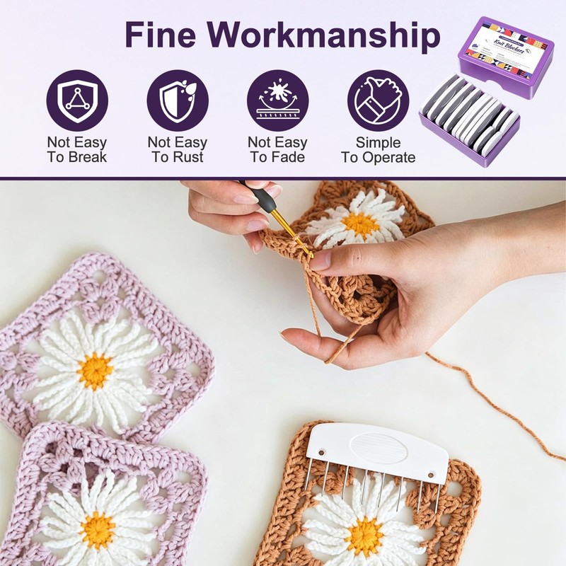 120PCS Knit Blocking Pins Kit, Knit Blockers, Knitting Block Tool